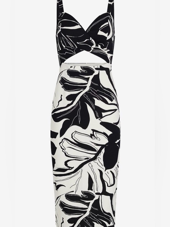 Express Dresses & Skirts - NWT Express Black & White Strapless Cutout Midi Dress